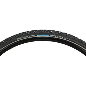 Marathon Winter Plus Bike Tire: 700 x 35c, Wire Bead, Performance Line, Winter Compound, SmartGuard, TwinSkin, 240 Steel Studs, Black/Re