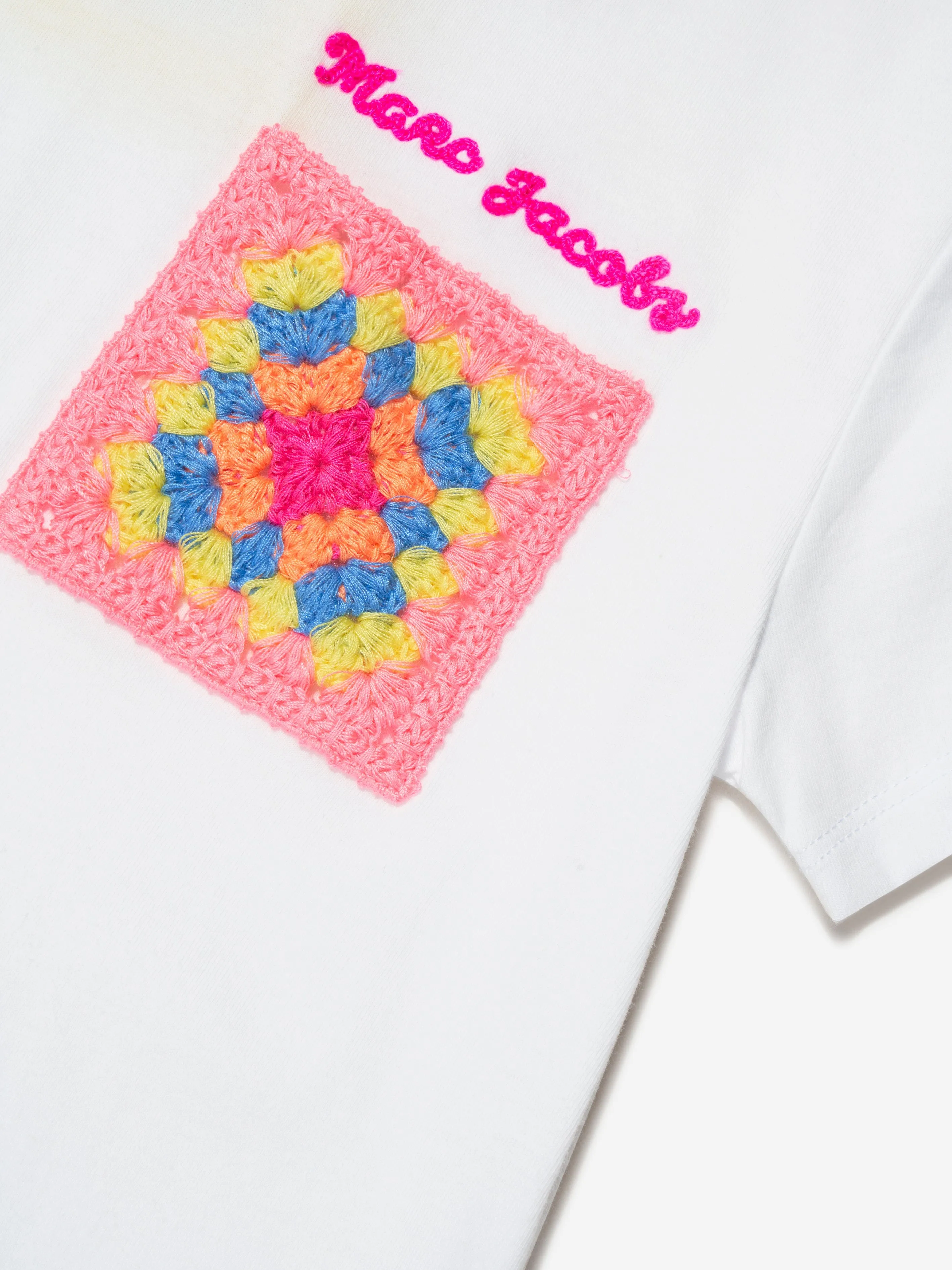 MARC JACOBS Girls Crocheted Pocket T-Shirt in White