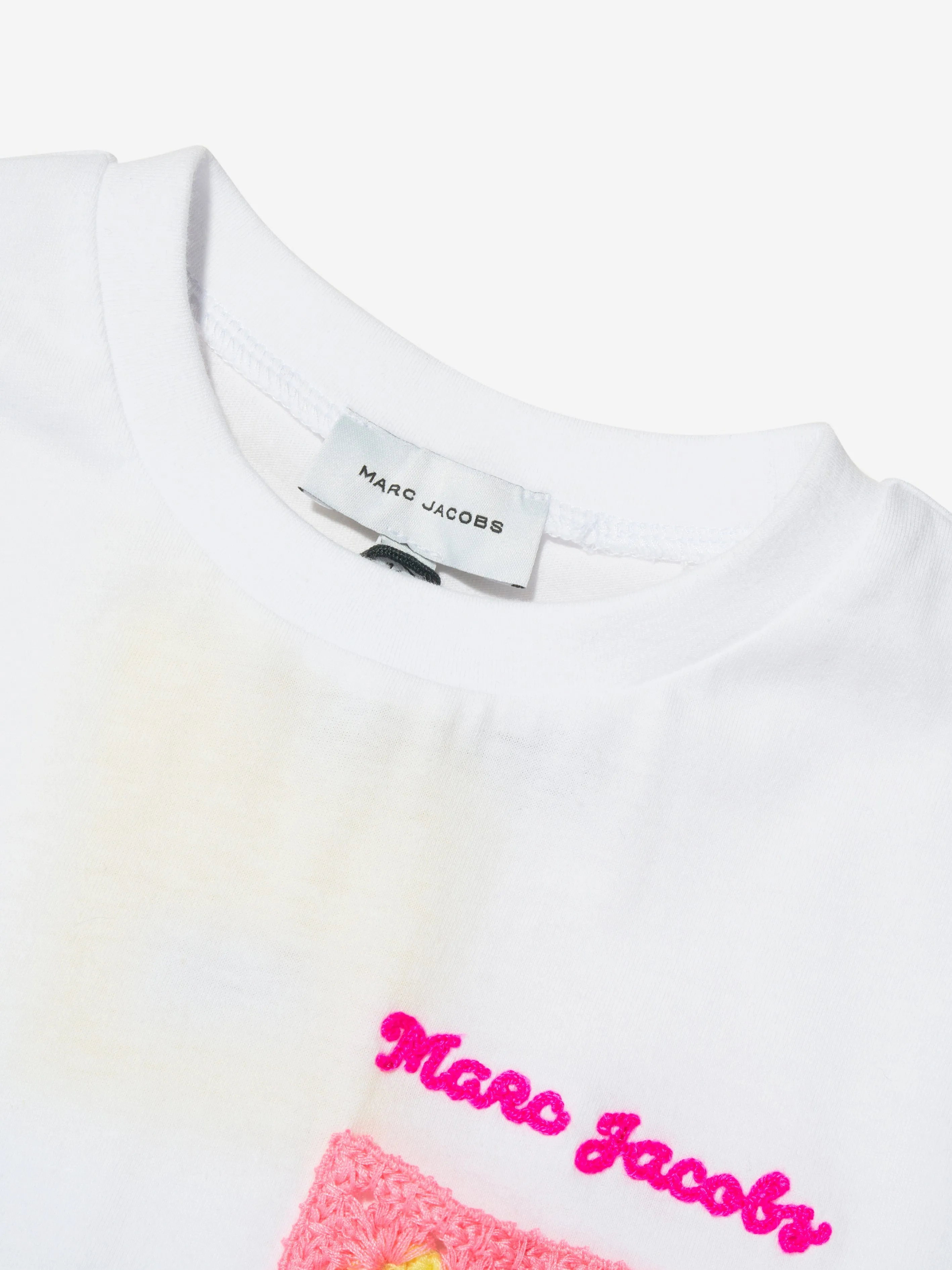 MARC JACOBS Girls Crocheted Pocket T-Shirt in White