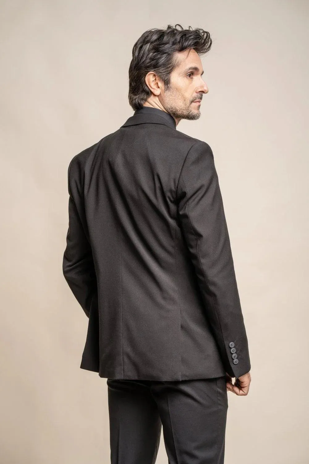 Marco Black Regular Three Piece Suit
