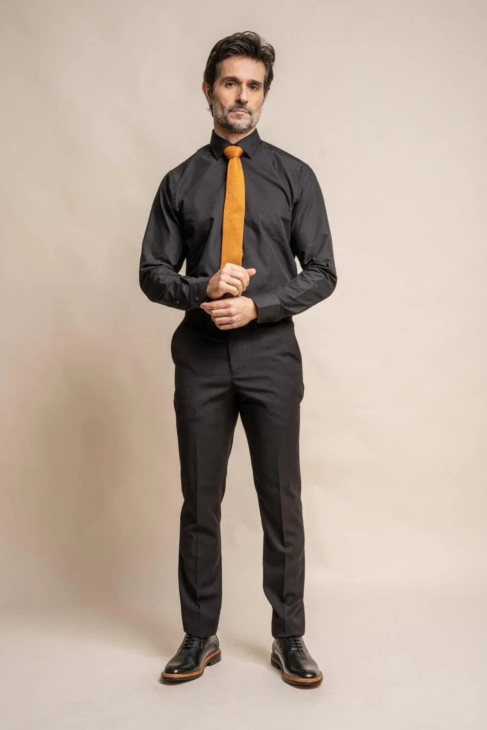 Marco Black Regular Three Piece Suit