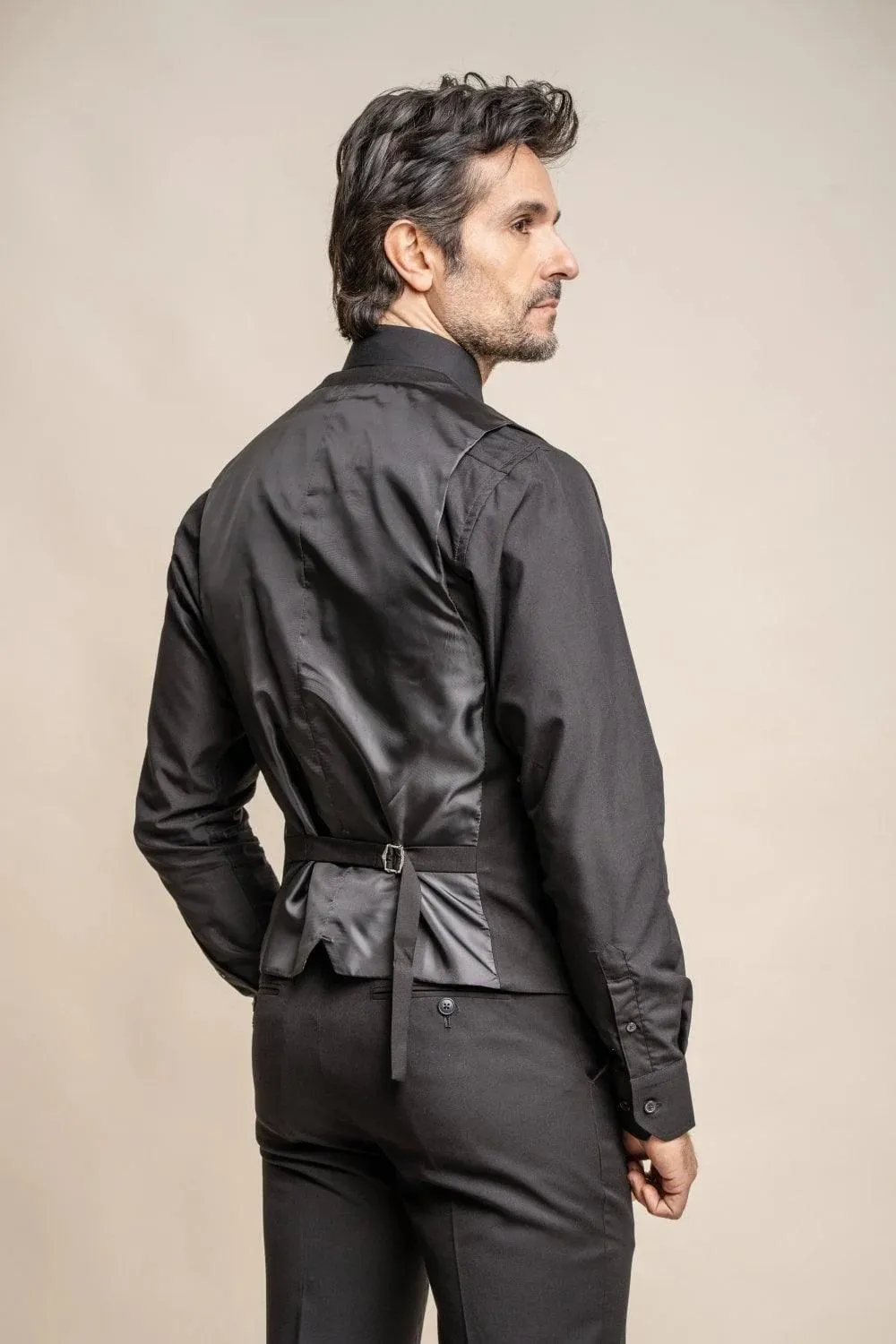 Marco Black Regular Three Piece Suit