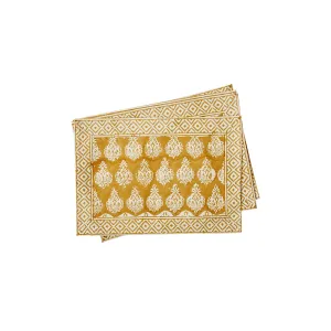 Marigold Block Printed Placemats, set of 4