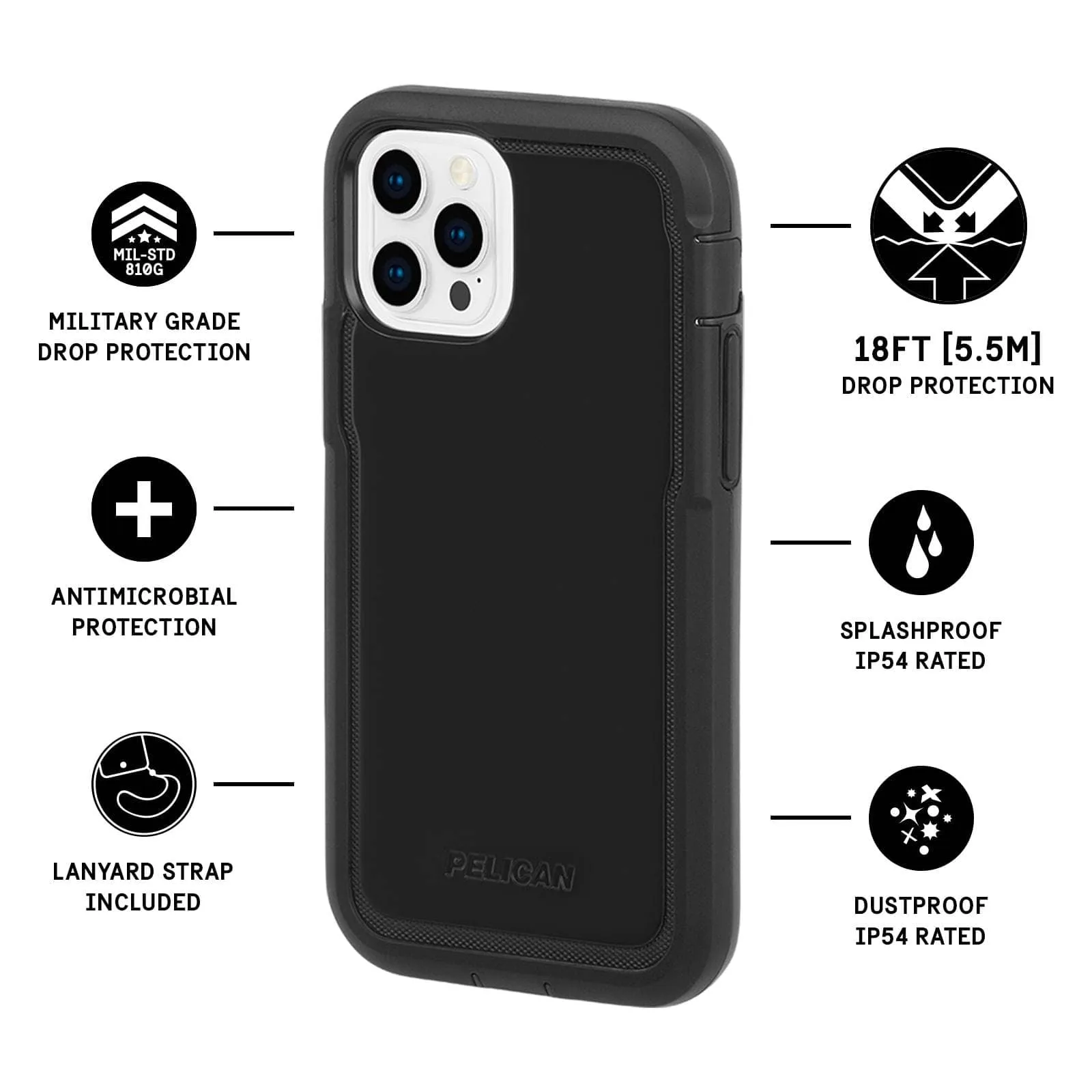Marine Active Case for iPhone 13 Pro Max Devices - Black