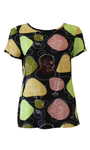MARIOLA Faces Blouse (2cols)