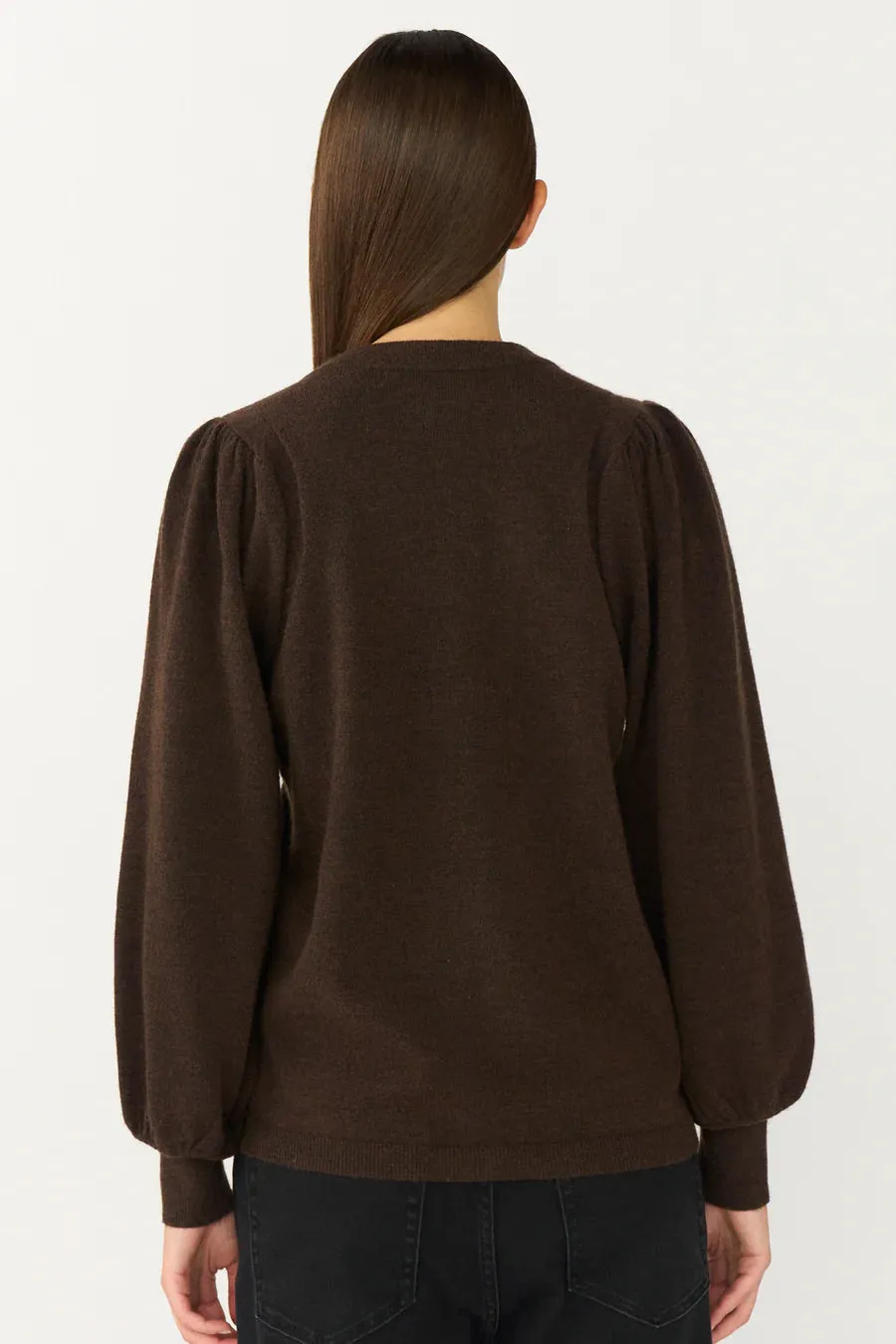 Marion Puffy Cardigan Chocolate