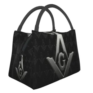 Master Mason Blue Lodge Lunch Bag - Gray Square & Compass with G