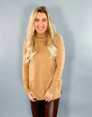Maurice Camel Turtleneck Sweater