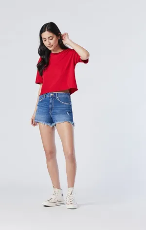 Mavi Rosie Short Mid Ripped Stretch