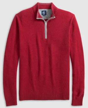 Mayfair Cashmere Quarter Zip Sweater in Persian Red by Johnnie-O