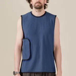Meanswhile - Uneven Fabric Tank Top - Navy