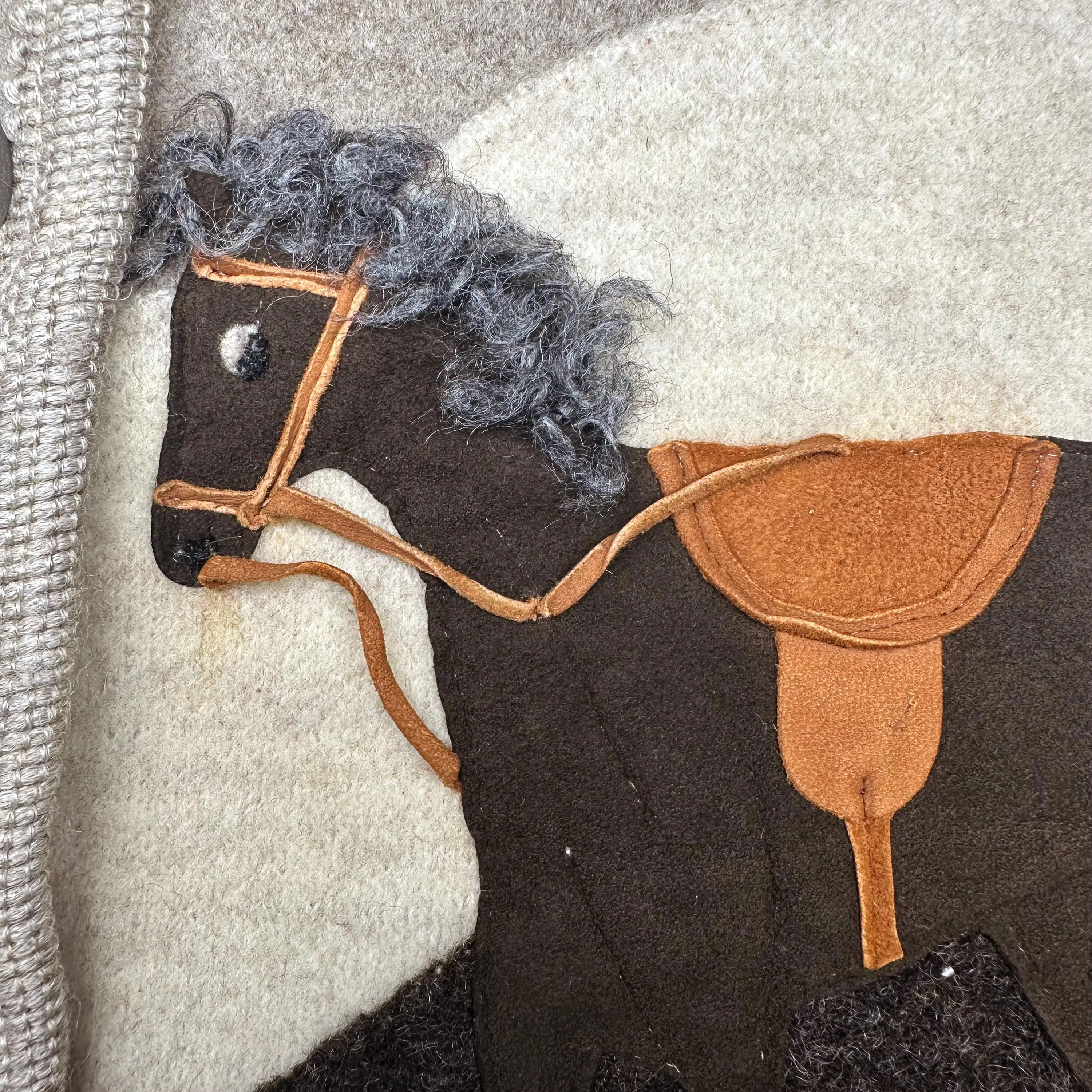 Medium 90s Giesswein Novelty Horse Patchwork Wool Sweater Vest