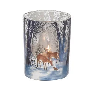 Medium Deer Scene Candle Holder