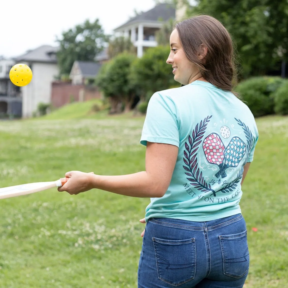 Meet Me on the Court- Preppy Pickleball T-Shirt