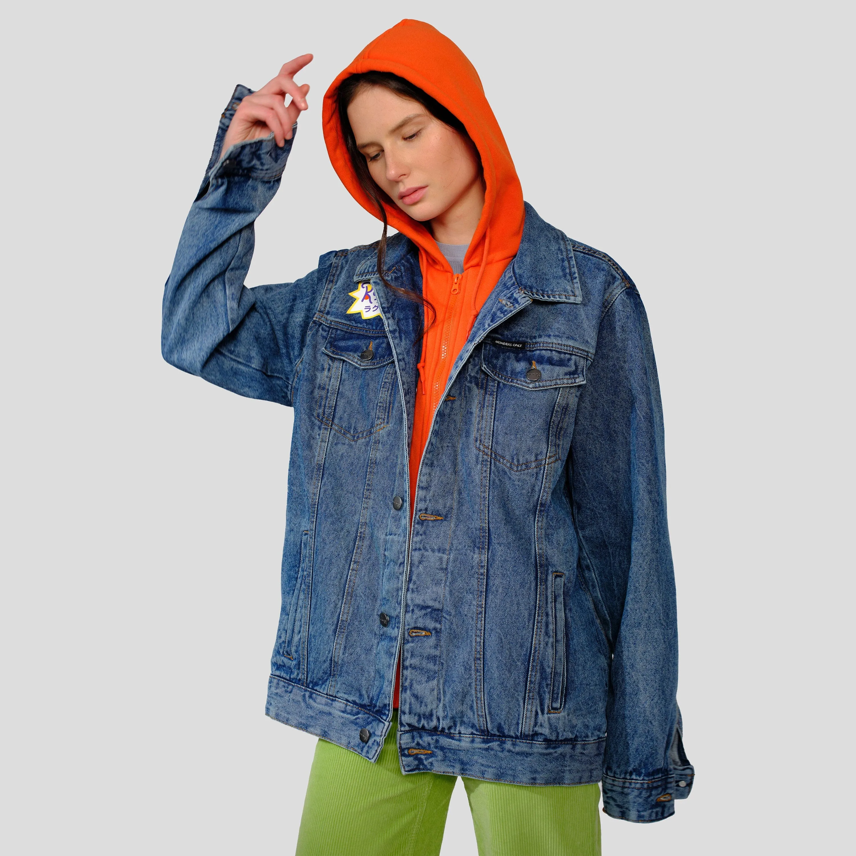 Members Only Women's Chucky Hoodie Trucker Oversized Jacket