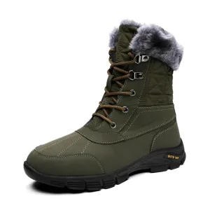 Men Boots Fashion Comfortable Casual Soft Fur Warm Snow Boots Autumn Winter Lace Up Outdoor Waterproof Boot For Men
