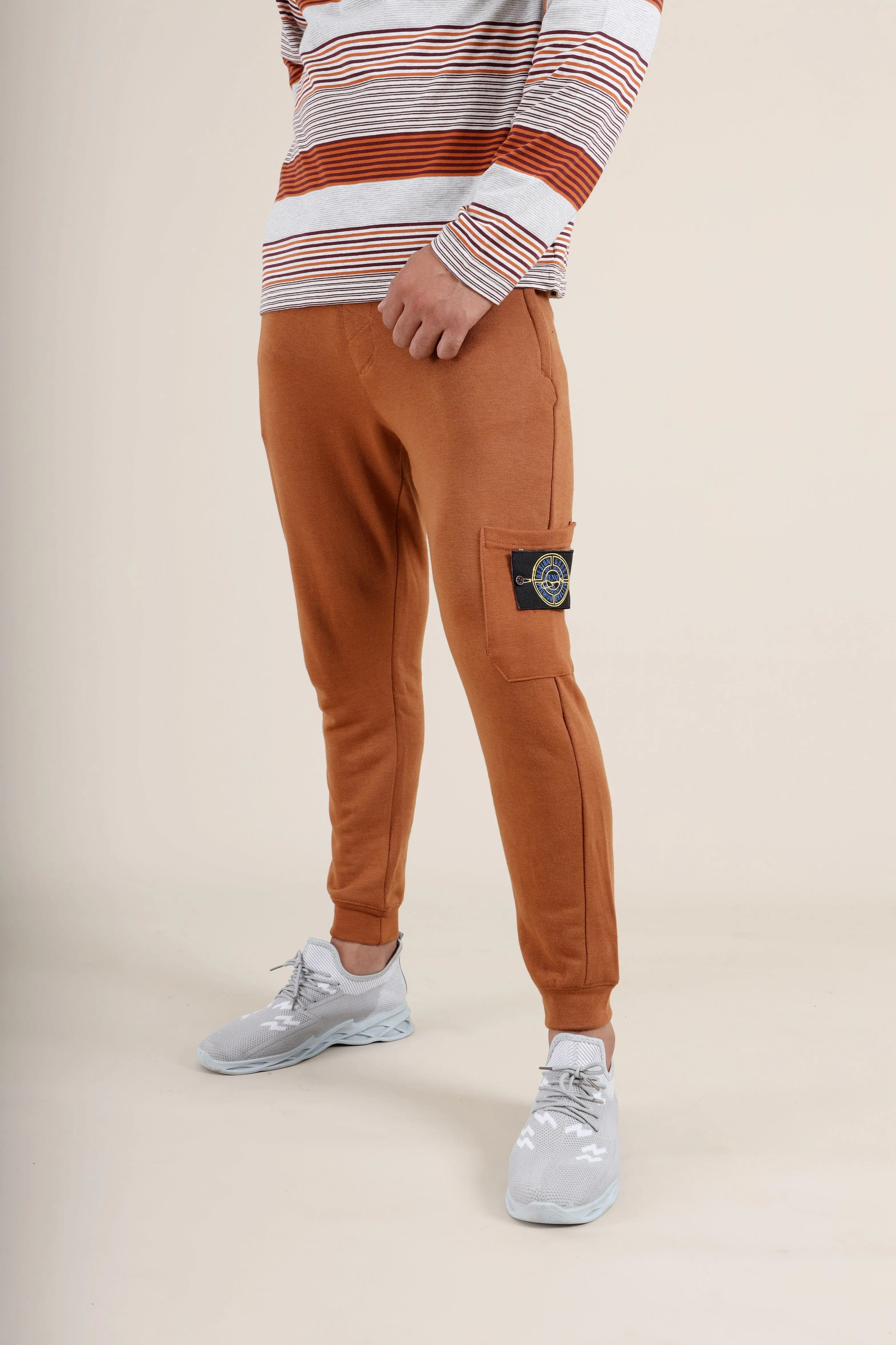 Men Brown Fashion Graphic Trouser