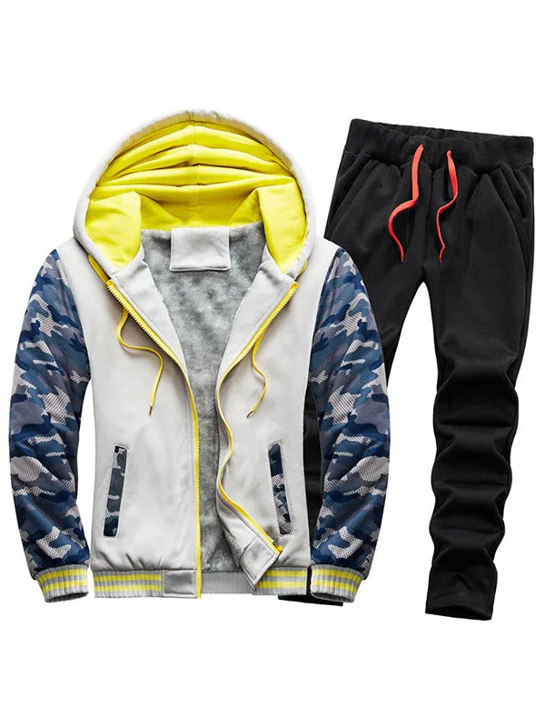 Men's Camo Patchwork Two-Piece Outfit