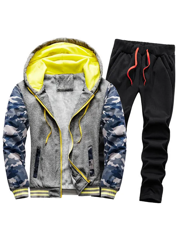 Men's Camo Patchwork Two-Piece Outfit