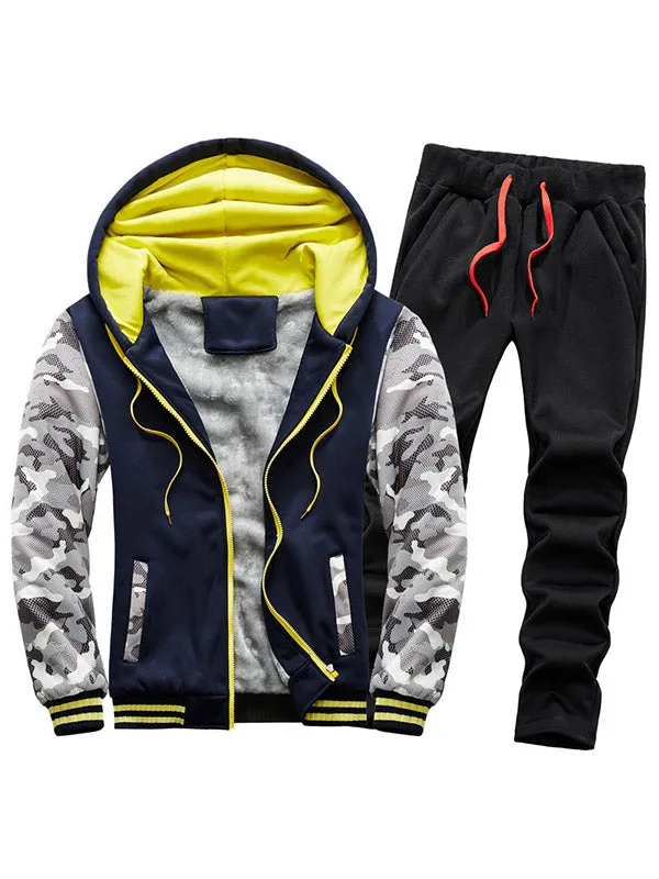 Men's Camo Patchwork Two-Piece Outfit
