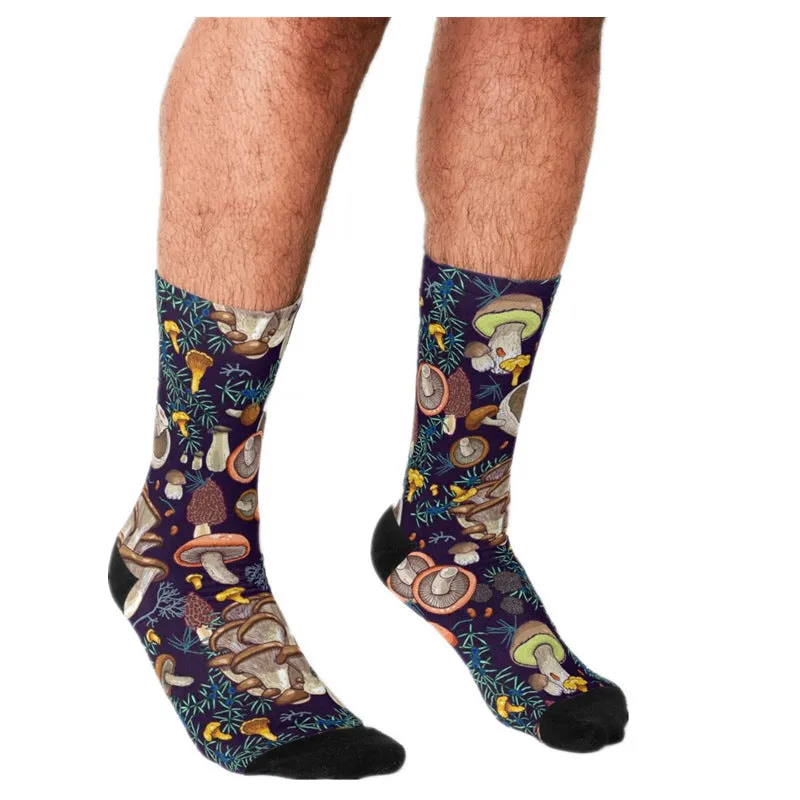 Men's Cartoon Unique Europe And America Cross Border Athletic Socks Digital Printing Lovers' Socks