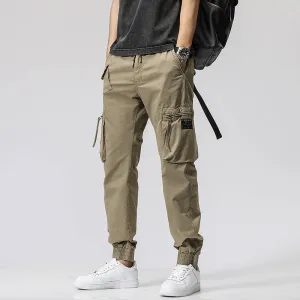 Men's Casual Multi-Pocket Jogger Pants | Elastic Waist Pure Cotton
