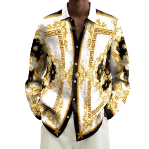 MEN'S CREATIVE PRINTED LONG SLEEVE SHIRT 72429651YM
