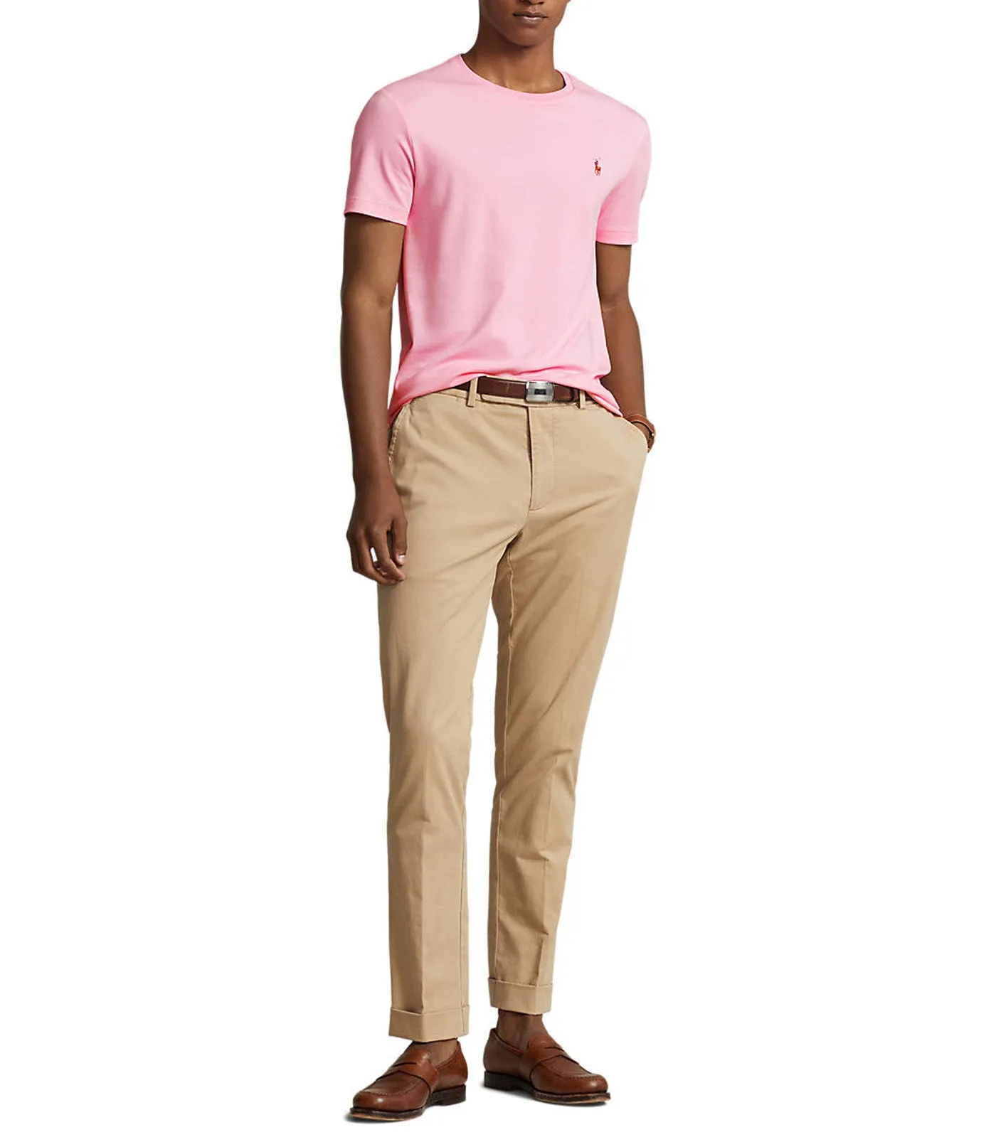Men's Custom Slim Fit Soft Cotton T-Shirt Carmel Pink