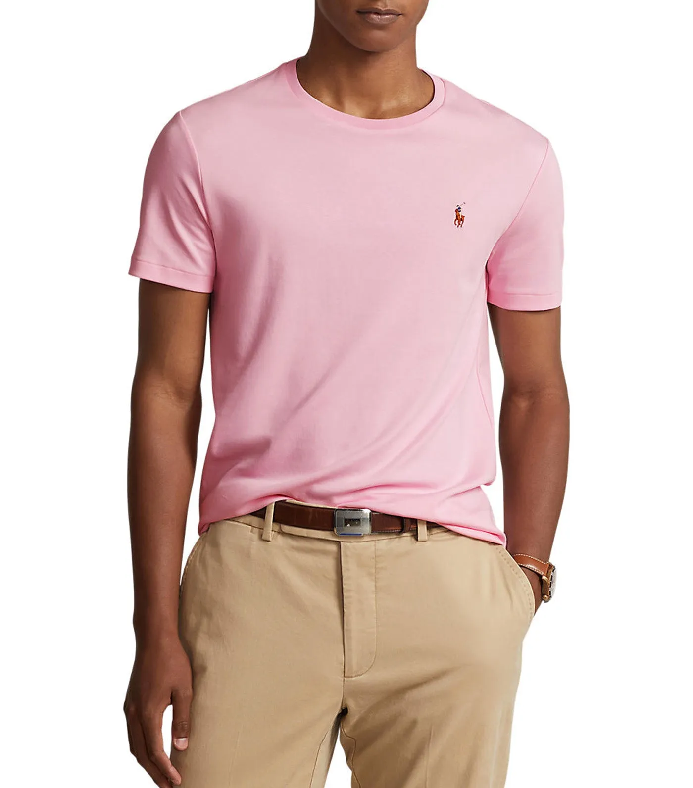 Men's Custom Slim Fit Soft Cotton T-Shirt Carmel Pink