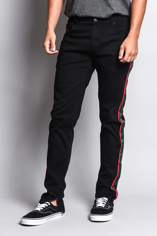 Men's G Stripe Zippered Track Style Pants