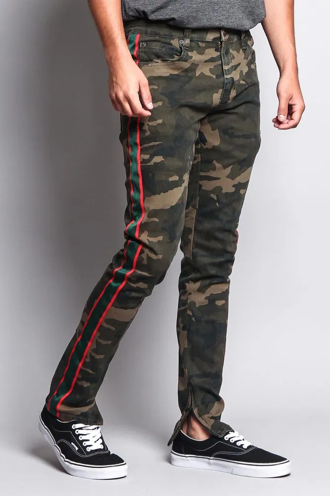 Men's G Stripe Zippered Track Style Pants