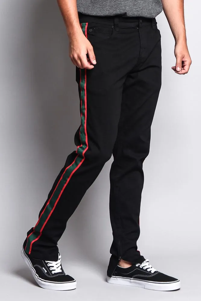 Men's G Stripe Zippered Track Style Pants