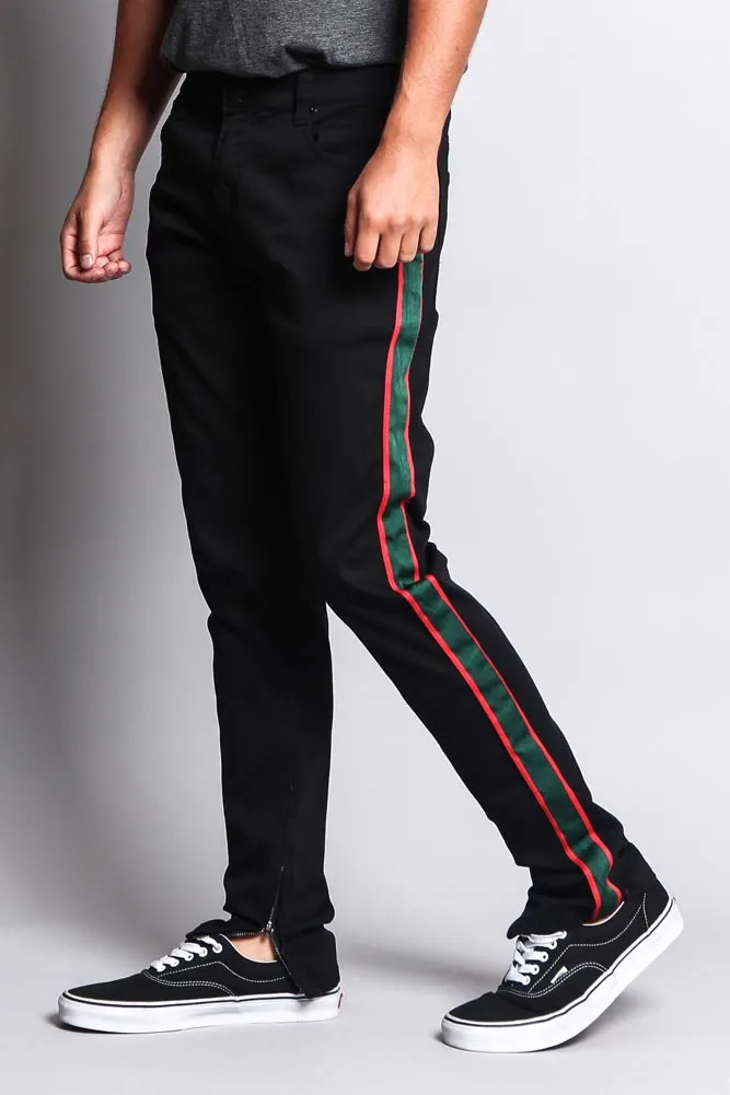 Men's G Stripe Zippered Track Style Pants