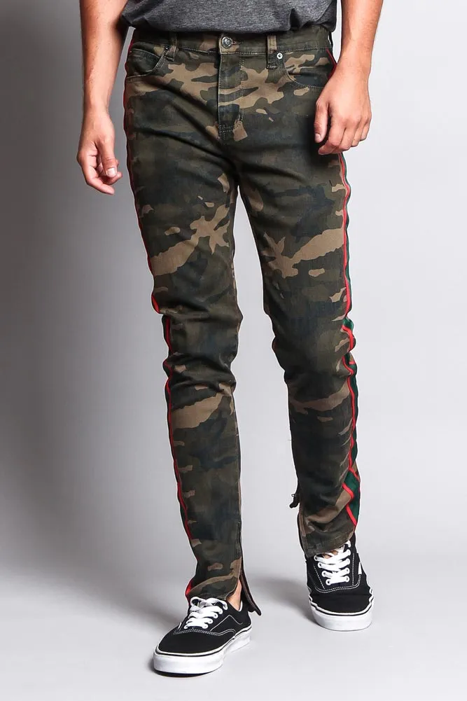 Men's G Stripe Zippered Track Style Pants