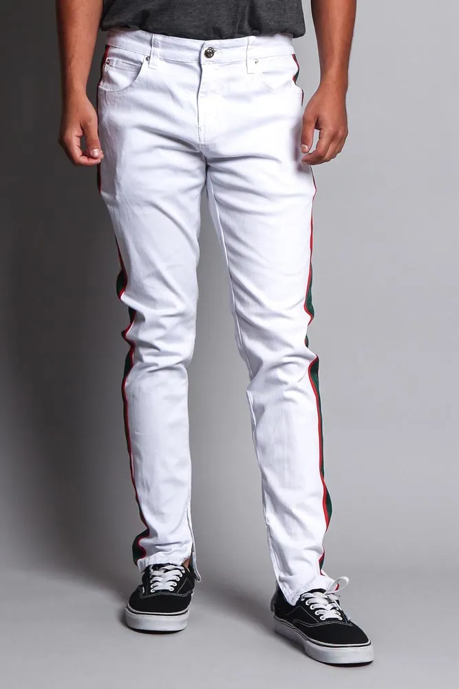 Men's G Stripe Zippered Track Style Pants