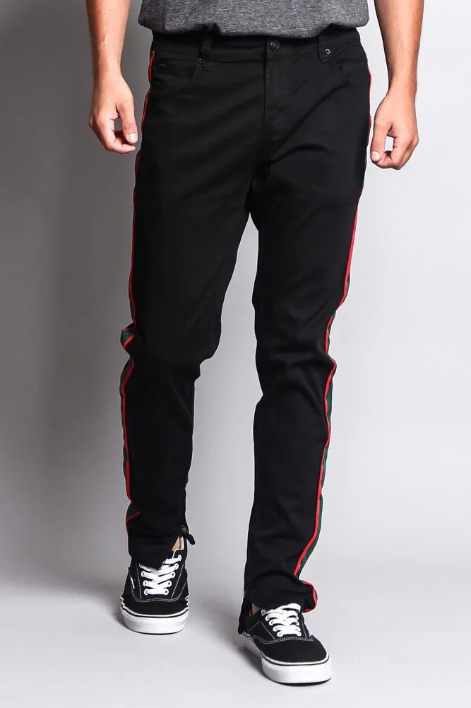 Men's G Stripe Zippered Track Style Pants