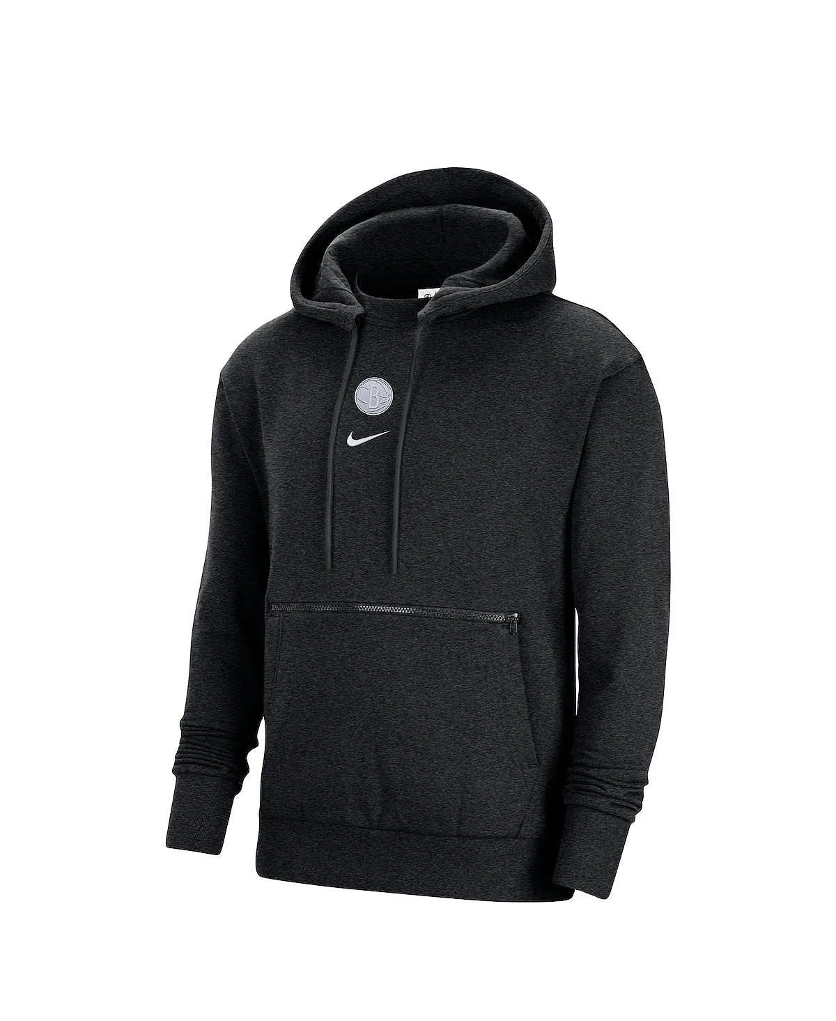 Men's Heather Black Brooklyn Nets Courtside Versus Flight Nike Pullover Hoodie