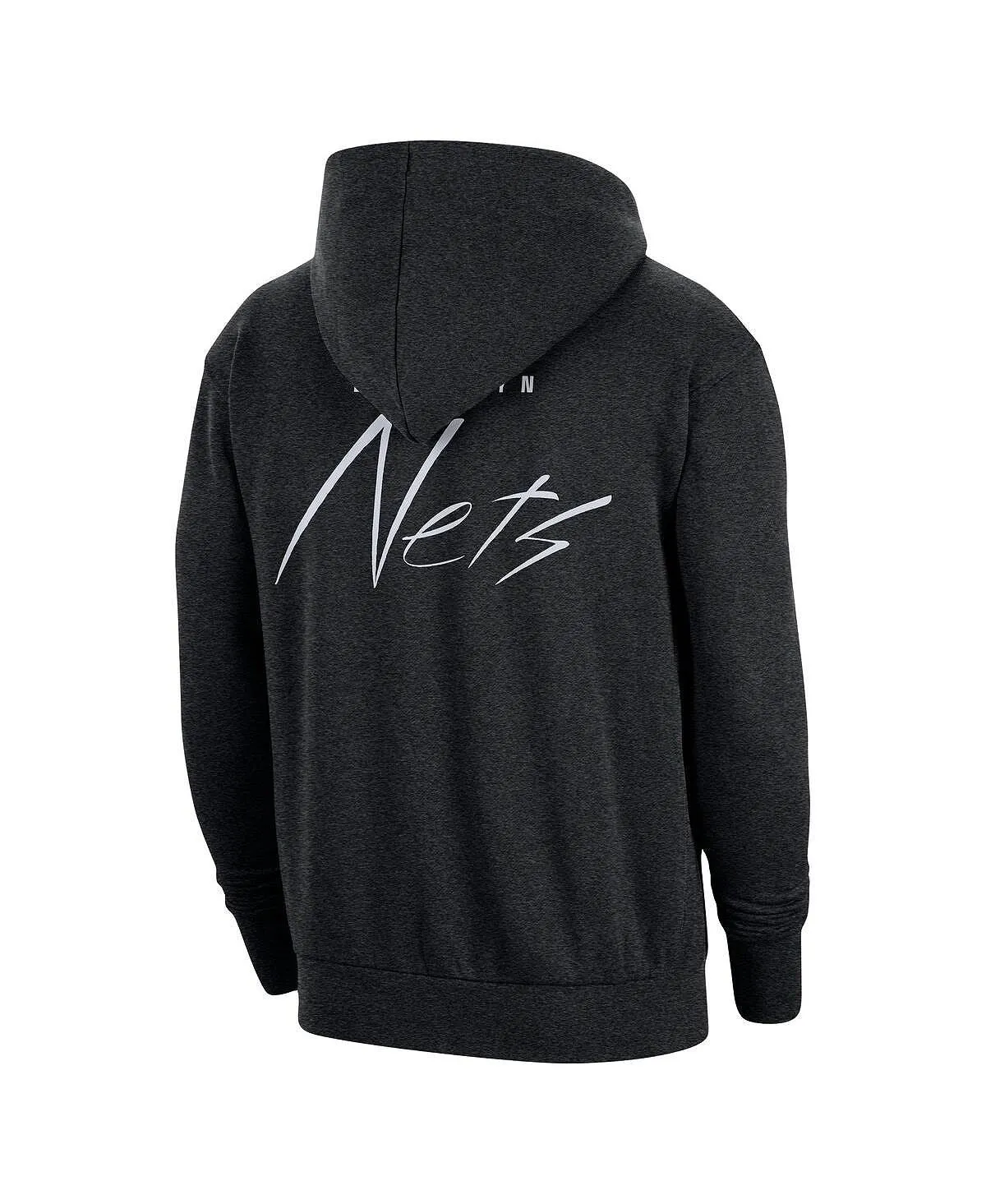 Men's Heather Black Brooklyn Nets Courtside Versus Flight Nike Pullover Hoodie
