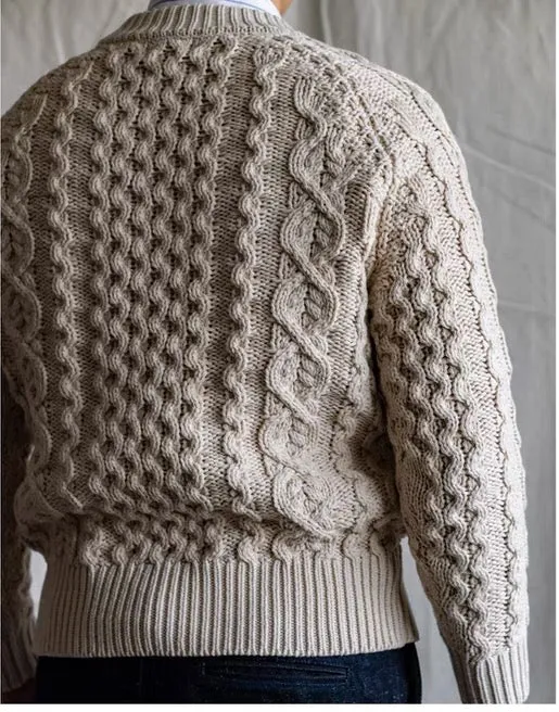 Men's Knitted Lattice Cable Aran Pullover