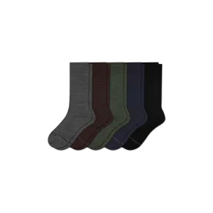 Men's Merino Wool Blend Dress Over the Calf Sock 5-Pack