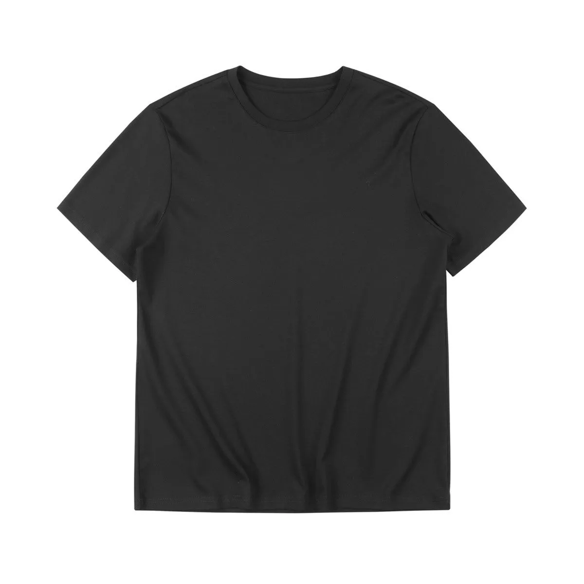 Men's Plain Long-staple Cotton T-Shirt - Lightweight Summer Short-Sleeved T-Shirt