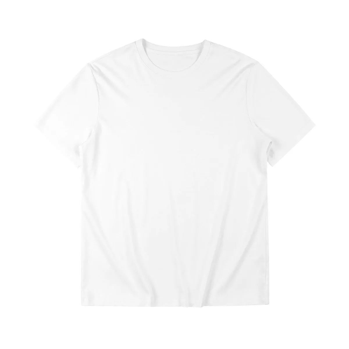 Men's Plain Long-staple Cotton T-Shirt - Lightweight Summer Short-Sleeved T-Shirt