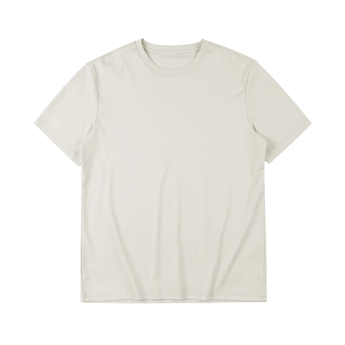 Men's Plain Long-staple Cotton T-Shirt - Lightweight Summer Short-Sleeved T-Shirt