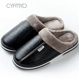 Mens Plush Thick Bottom Slippers