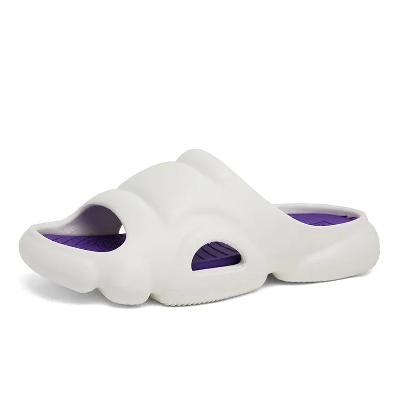 Men's Slip on Platform Slippes Summer Open Toe Light Breatable Non-slip Bathroom Slides Shoes for Men Outdoor Male Casual Shoes