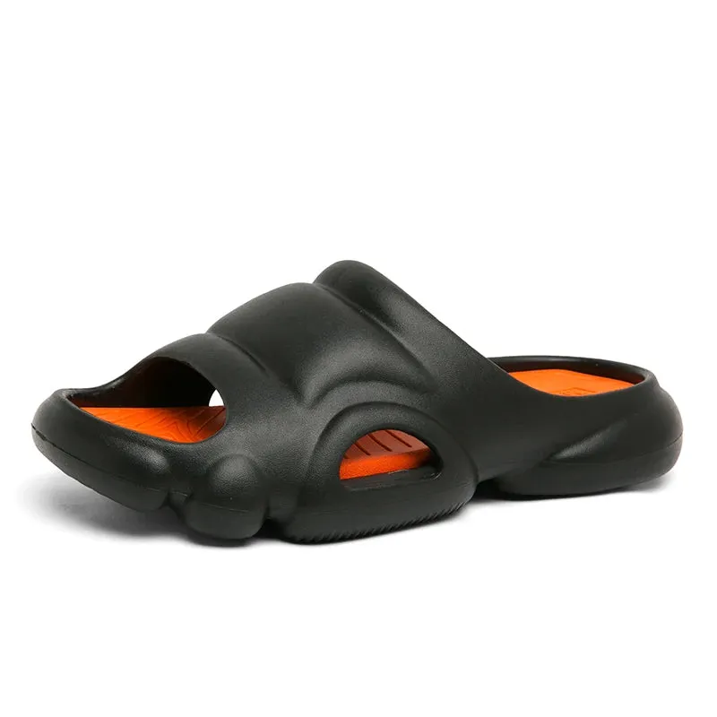 Men's Slip on Platform Slippes Summer Open Toe Light Breatable Non-slip Bathroom Slides Shoes for Men Outdoor Male Casual Shoes