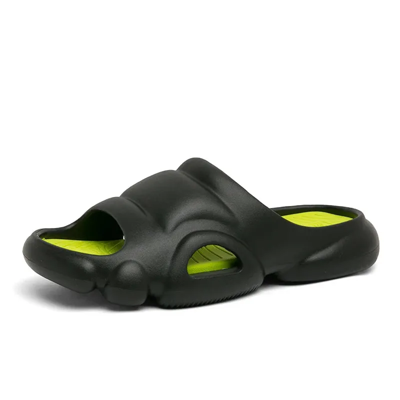 Men's Slip on Platform Slippes Summer Open Toe Light Breatable Non-slip Bathroom Slides Shoes for Men Outdoor Male Casual Shoes