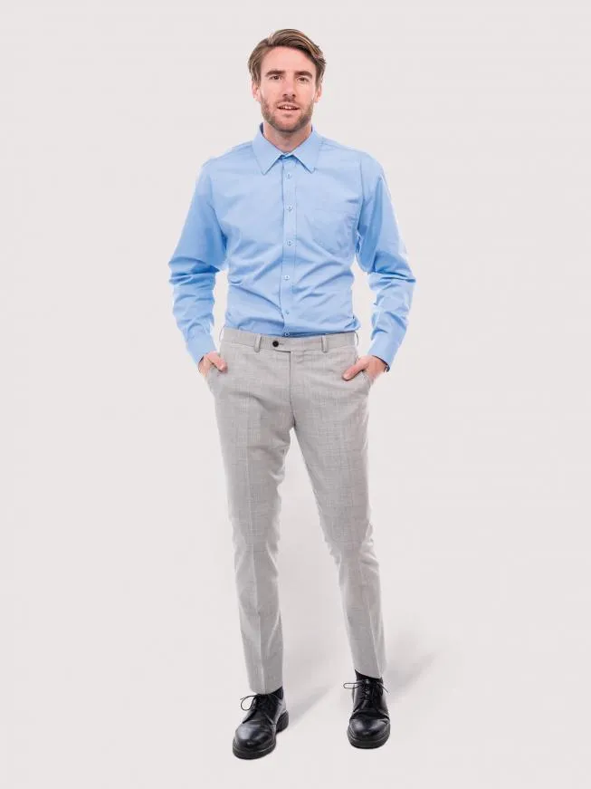Men's Tailored Fit Long Sleeve Poplin Shirt