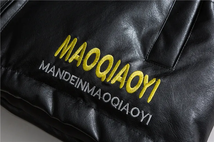Men's Thick Leather Jacket Men's Trendy Brand