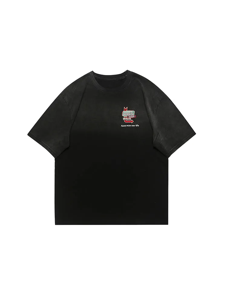 Men'S Tie-Dye Washed Crew Neck Tees